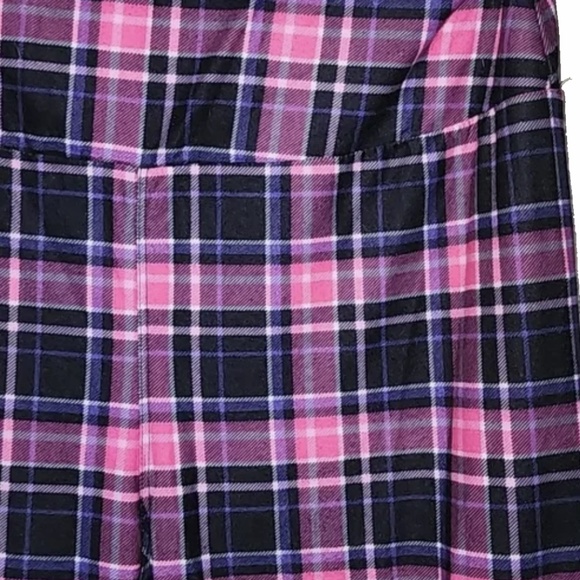 Charlies Project OS One Size Pink Plaid Soft Yoga Band LEGGINGS NEW in Package - Picture 4 of 7